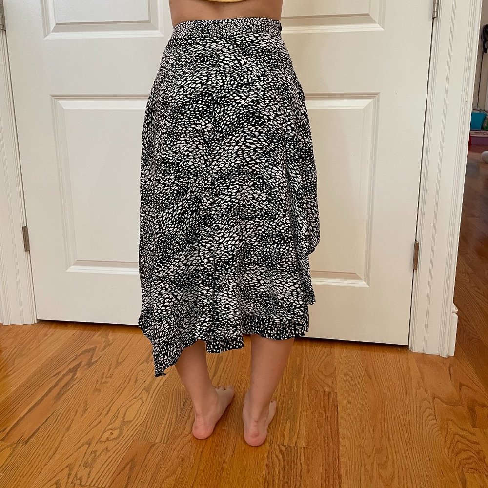 Layered cupro-blend leopard-jacquard midi skirt - Picture 3 of 8